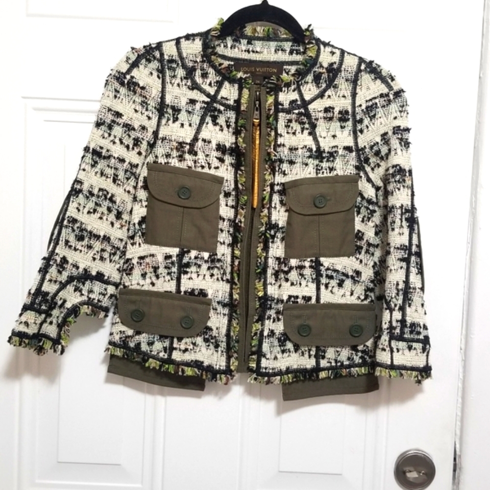 🆕️ Louis Vuitton Tweed Cropped Jacket Runway 2010. Size: 34 IT 0 US. - Picture 7 of 17